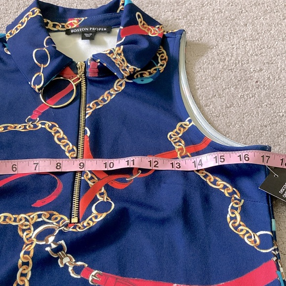 New BOSTON PROPER Status Zip Collared Dress, XS. - Picture 10 of 12
